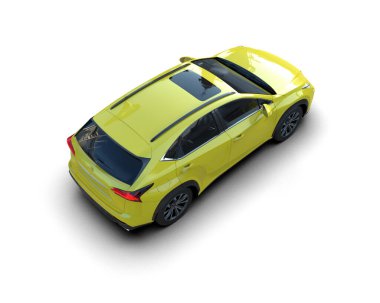 Araba arka planda izole. 3D görüntüleme - illüstrasyon