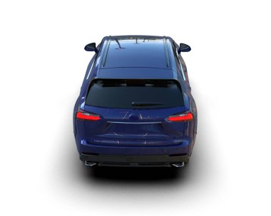 Beyaz arka planda modern lüks aile arabası