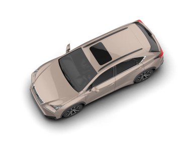 Boş ekranlı beyaz araba.