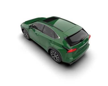 Modern araba arka planda izole edilmiş. 3D görüntüleme - illüstrasyon