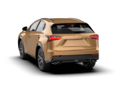 Beyaz arka planda modern SUV. 3d oluşturma