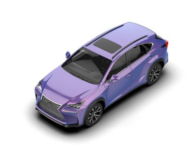 mor araba modern konsept. 3d oluşturma