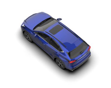 Beyaz arka planda modern bir araba. 3d oluşturma