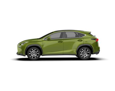 Araba beyaz arka planda izole edilmiş. Araba manzaralı. 3d oluşturma