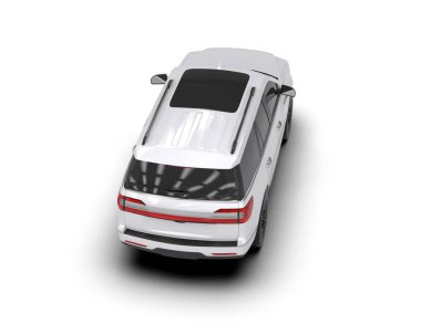 araba beyaz arkaplanda izole edildi. 3d görüntüleme - illüstrasyon