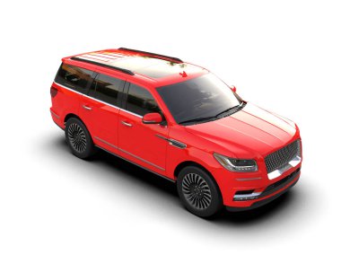 Kırmızı spor jip. 3d oluşturma