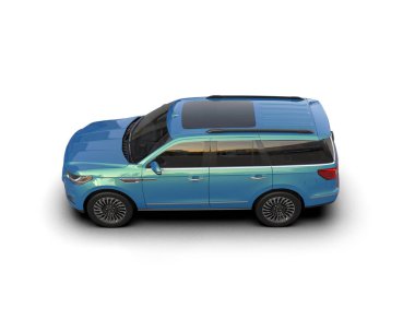 Modern araba beyazda izole edilmiş. 3d oluşturma