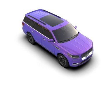 Modern araba arka planda izole edilmiş. 3D görüntüleme - illüstrasyon