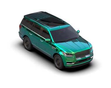 yeşil lüks araba beyaz arka planda izole.