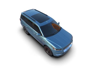 Gri arka planda mavi spor araba