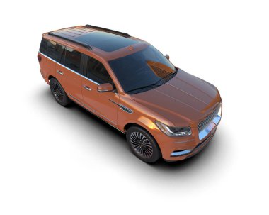 modern SUv beyaz arkaplanda izole edildi. 3 boyutlu görüntüleme