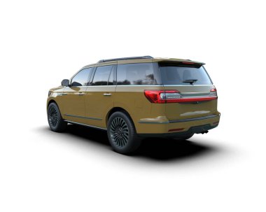 Beyaz arka planda izole edilmiş lüks modern araba - 3 boyutlu illüstrasyon