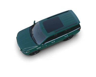 Gri arka planda yeşil modern araba