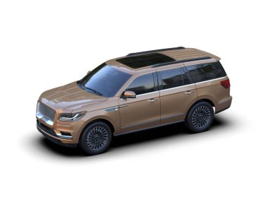 Modern lüks aile cipi beyaz arka planda izole edilmiş. 3d oluşturma