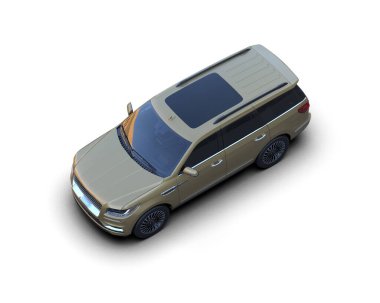 SUV beyaz arka planda izole edildi. 3d oluşturma.