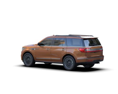 Beyaz arka planda lüks SUV. 3d oluşturma.