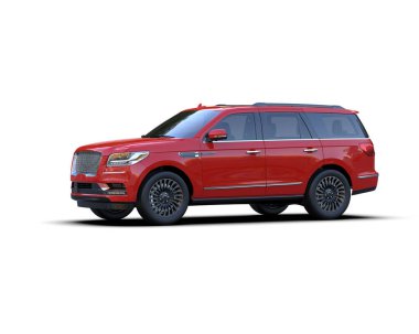 Kırmızı modern lüks SUV - siyah kuyruklu araba - aşağı