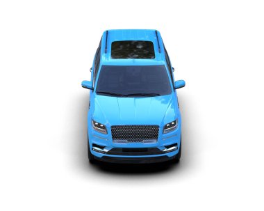 modern mavi araba beyaz üzerine izole