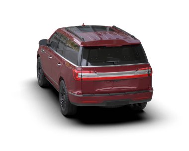 Araç arka planda izole edildi. 3D görüntüleme - illüstrasyon