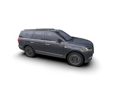 Bir markanın 3 boyutlu görüntülemesi - daha az genel SUV arabası beyaz arkaplanda izole edildi