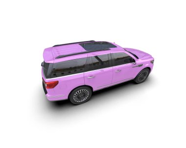 3 boyutlu pembe bir araba.