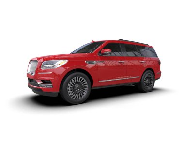 beyaz arkaplanda modern SUv