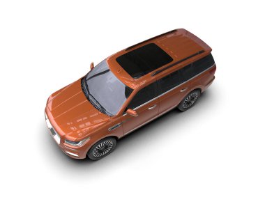 modern araba beyaz arka planda izole edildi. 3 boyutlu çizim - illüstrasyon