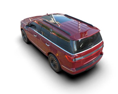 Lüks SUV arabası beyaz arka planda izole edilmiş
