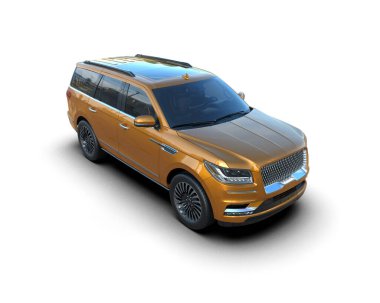 Lüks modern araba beyaz arka planda izole edilmiş.