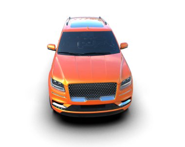 Beyaz arka planda izole edilmiş modern lüks araba. 3d oluşturma