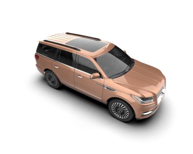 Beyaz arka planda modern lüks şehir arabası. 3D görüntüleme - illüstrasyon