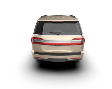 beyaz arkaplanda izole edilmiş araba 3 boyutlu görüntüleme