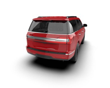 modern araba beyaz arka planda izole edildi. 3 boyutlu çizim - illüstrasyon