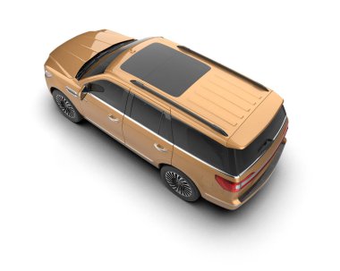 modern araba beyaz arka planda izole edildi. 3 boyutlu çizim - illüstrasyon