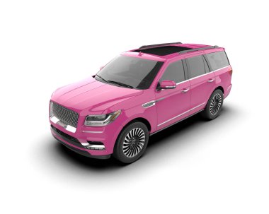 pembe modern lüks araba. Beyaz üzerine izole edilmiş. yüksek kaliteli fotoğraf