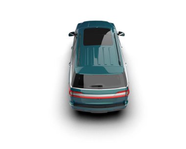 Mavi arka planda bir arabanın 3 boyutlu resmi