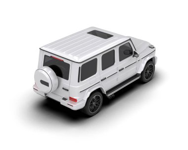 beyaz modern lüks SUV - 3 d illüstrasyon