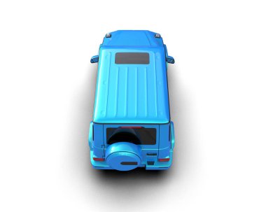 Beyaz bir arka plan üzerinde izole mavi oyuncak araba.