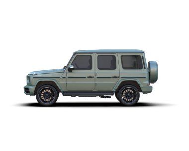 beyaz arkaplanda modern SUv