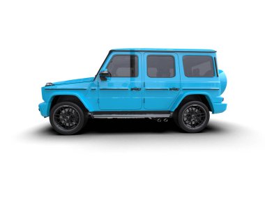 mavi spor araba - üst görünüm