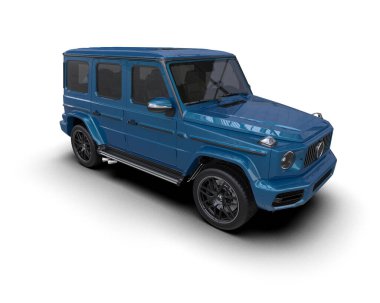 3D mavi SUV çizimi