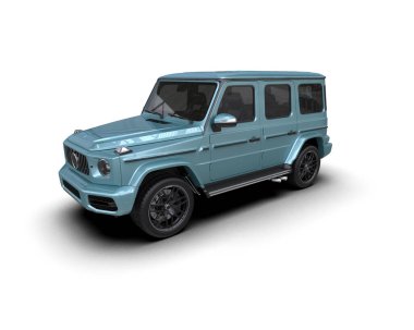 İzole edilmiş metalik lüks bir arabanın 3 boyutlu görüntüsü.