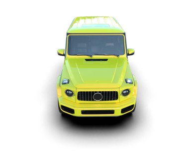 Beyaz arka planda sarı bir taksi. izole