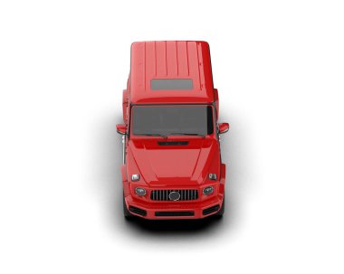 Beyaz arkaplanda kırmızı araba