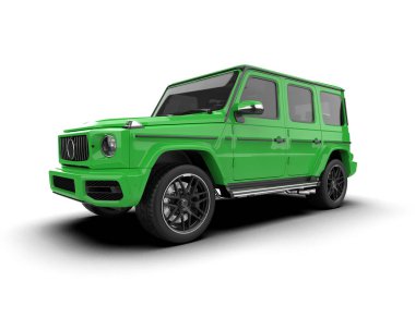 yeşil spor arazi aracı - arka görünüm