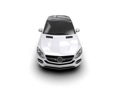 Lüks modern Mercedes, beyaz arka planda Benz C sınıfı araba. 3d illüstrasyon