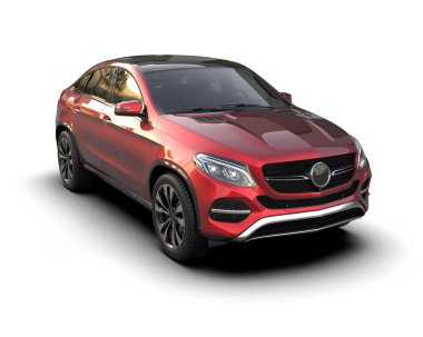 beyaz zemin üzerine kırmızı lüks araba.