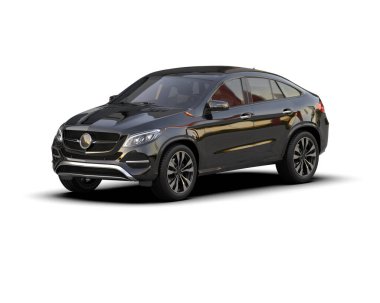 siyah modern lüks iş arabası - 3 boyutlu