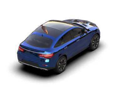 mavi modern araba - 3D görüntüleme