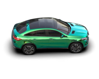 yeşil spor araba - beyaz arkaplanda 3D görüntüleme